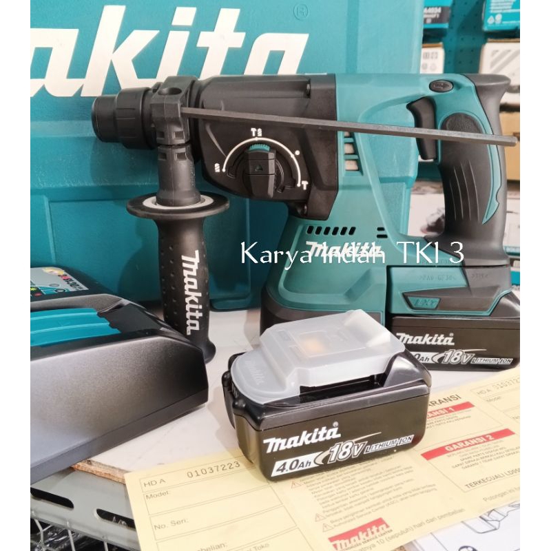 Makita Bor Bobok Beton DHR242 18Volt  4.0Ah Cordless Rotary Hammer 3Mode BOBOK DHR 242