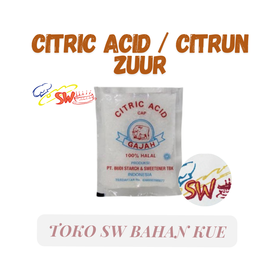 

CITROEN ZUUR / CITRIC ACID GAJAH 50 GR