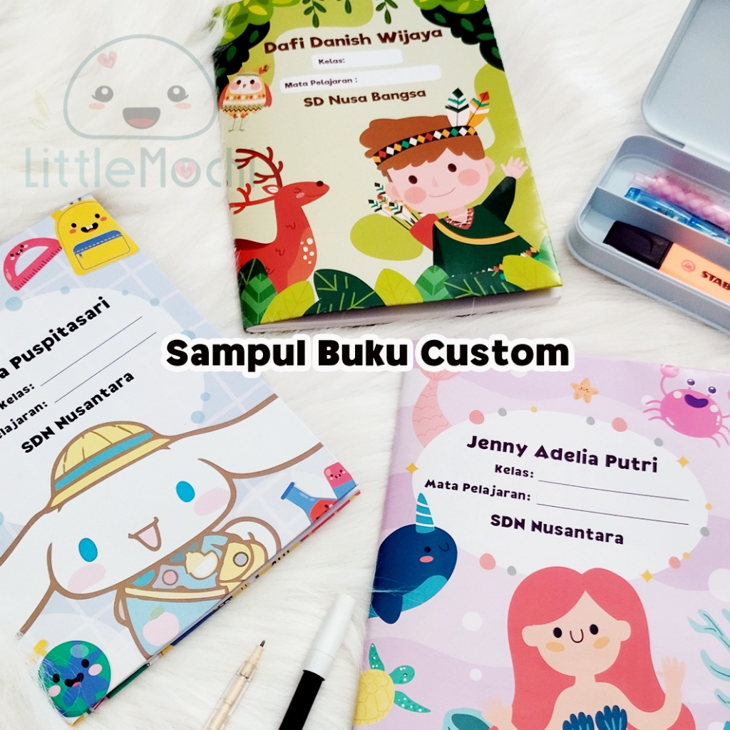 

Sampul buku tulis custom free nama / sampul buku sekolah bisa langsung tulis nama, kelas dan pelajaran/ sampul buku anak sekolah