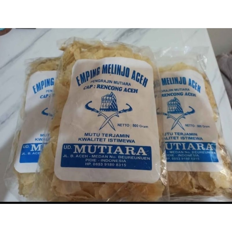 

kerupuk emping melinjo aceh mutiara 500gr emping Aceh khusus kota batam