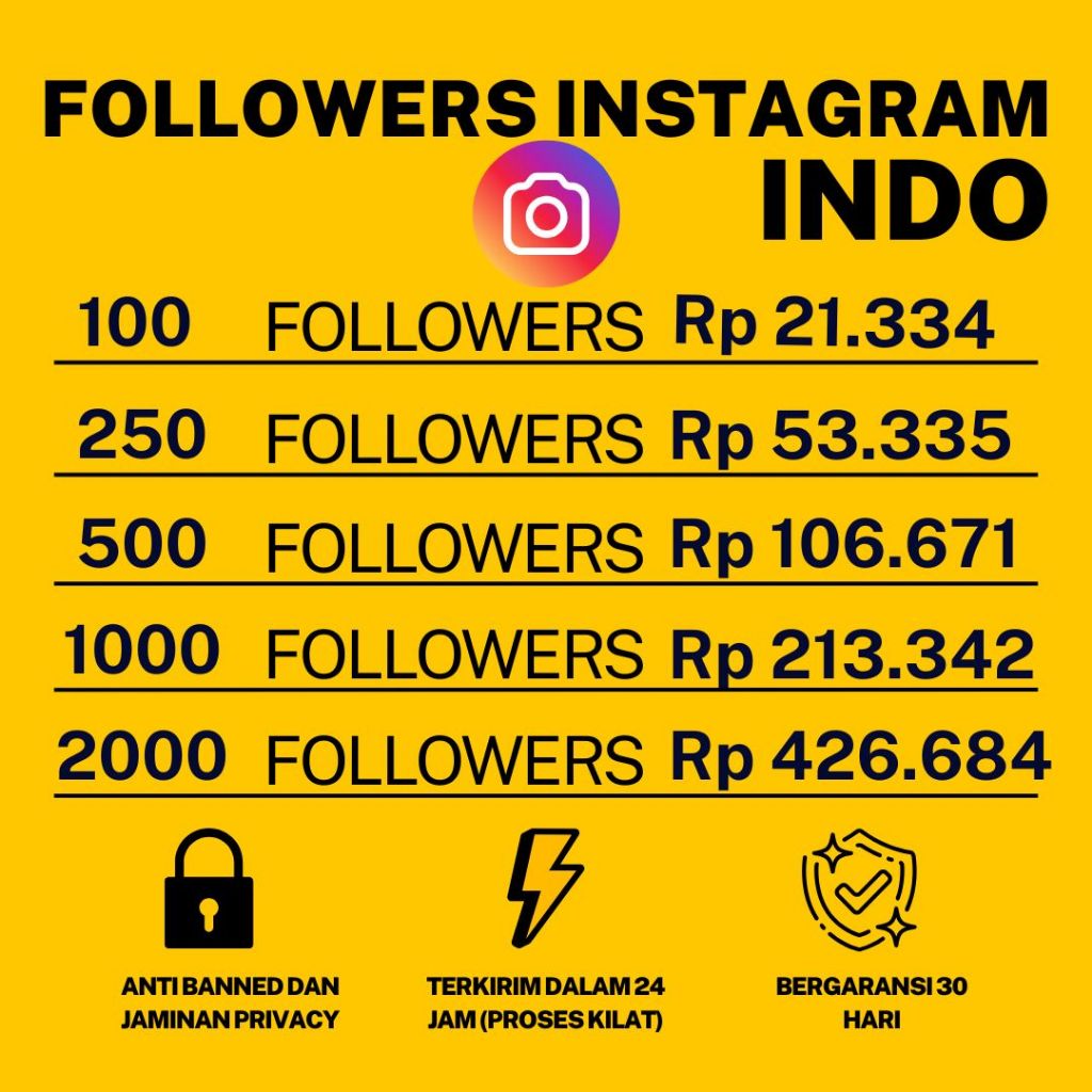 (PROMO) IG Followers Kilat |  Penambah Pengikut Followers IG Instagram INDO Termurah Tercepat di Ind