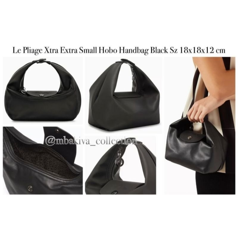 Le Pliage Xtra Extra Small Hobo Handbag Black