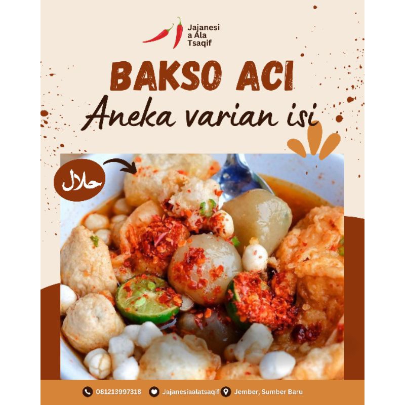 

BAKSO ACI PEDAS isi tulang rangu/ayam suwir/tetelan/gajih/sosis/telur puyuh/sambal/
