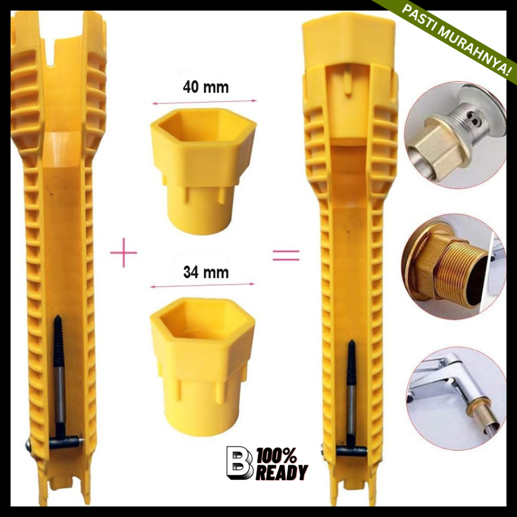 Kunci Pas Kran Wastafel / 8 In 1 Flume Kunci Anti-Slip Dapur Wastafel / Kunci Pas Wastafel Faucet