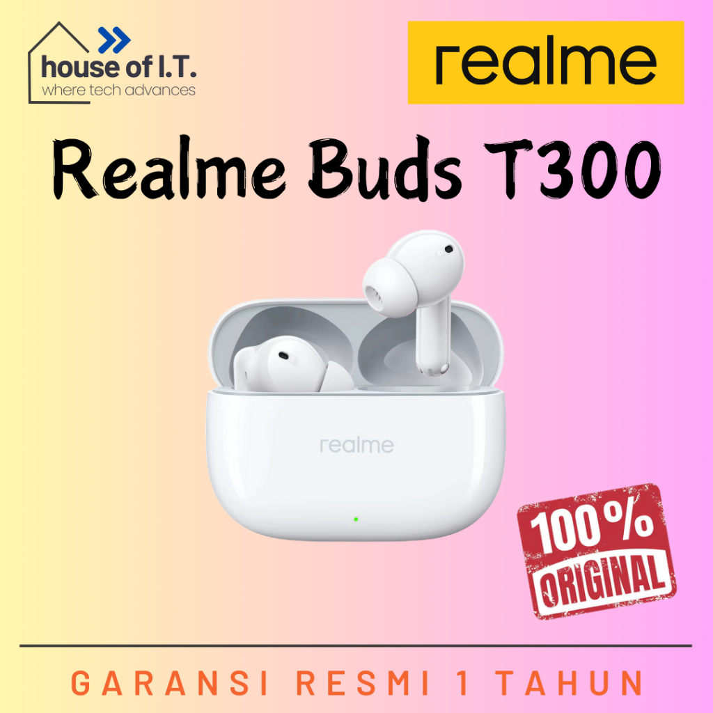 Realme Buds T300 - Garansi Resmi 1 Tahun - TWS T300 Bass Driver - Low Latency - Realme Buds T310