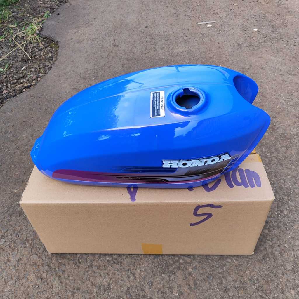 Tangki cb 100 Biru BUNGLON Tengki cb100 CB 125 Cb125 Pres Bahan Tebal Galfanis