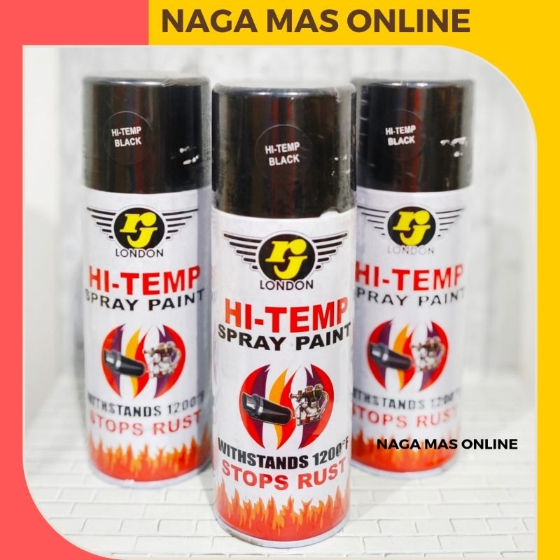 CAT SEMPROT RJ HI-TEMP SPRAY PAINT TAHAN PANAS 650 DERAJAT / CAT SEMPROT TAHAN PANAS 1200F ANTI KARA