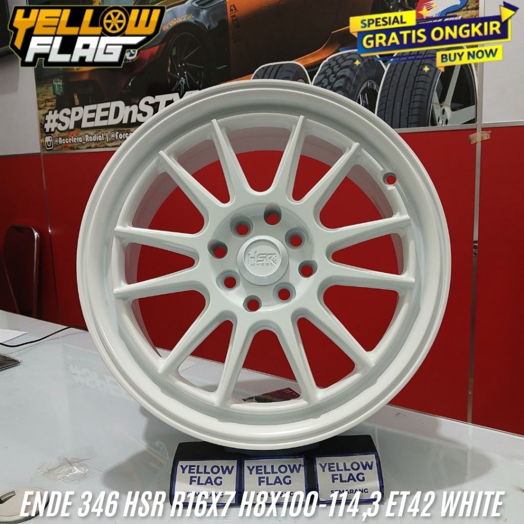Velg Mobil Hsr Wheel Ende R16 White Avanza Livina Confero Jazz Yaris Baleno Fiesta Hsr Ring 16