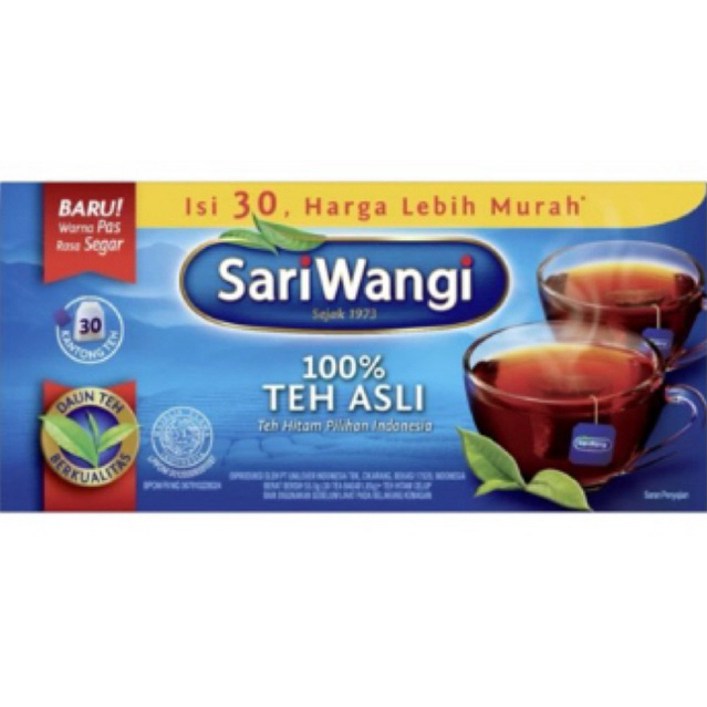 

Sariwangi Teh Celup Hitam Asli 1.85gr Isi 30 - Teh Hitam Black Tea