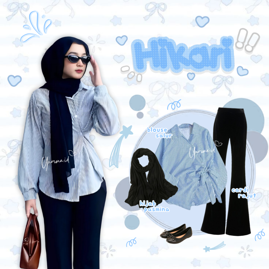 Oneset Korean Style Wanita (Hijab, Blouse, Celana Cutbray) OOTD Cewek Kece Set Berhijab - Z05