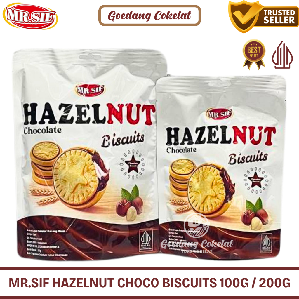 

MR.SIF Hazelnut Chocolate Biscuits 200g Biskuit Isi Coklat Hazelnut