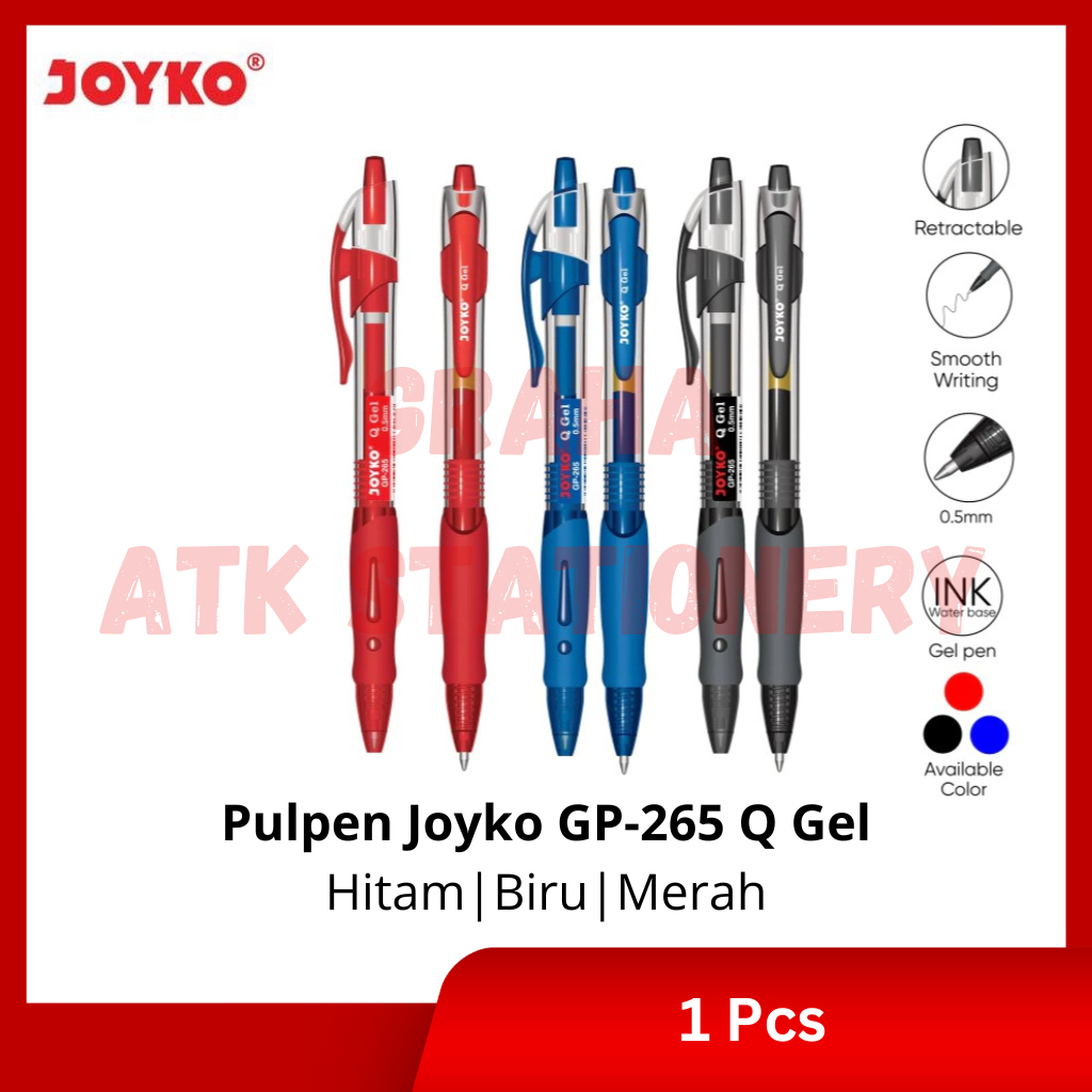

[1 Kotak] Pulpen Joyko GP-265 / Q Gel / Gel Pen 0.5mm Joyko GP-265