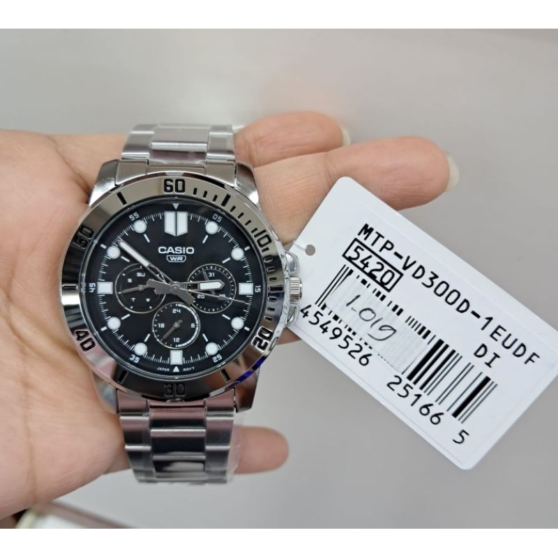 Jam Tangan Cowok Casio MTP-VD300D-1EUDF original