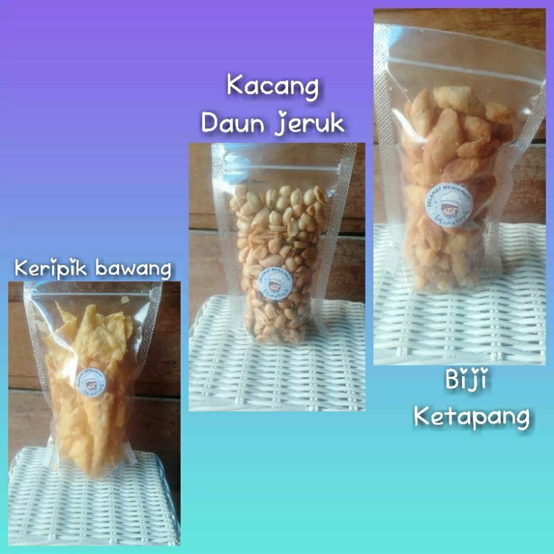 

Cemilan kacang,Biji Ketapang,Keripik bawang