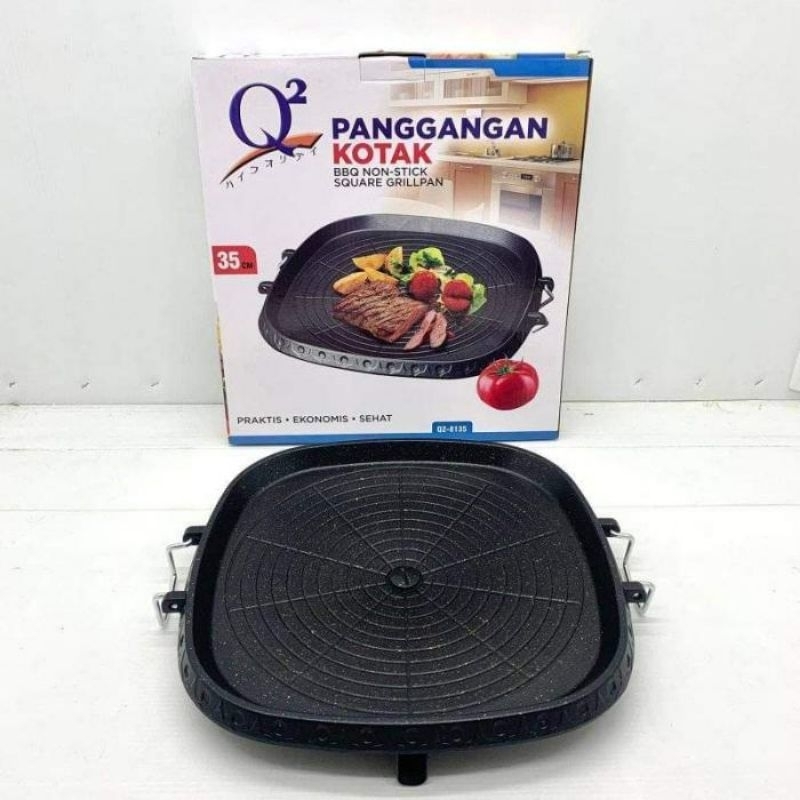 Grillpan Q2 kotak 8135 grill daging sapi kambing idul adha ayam sosis murah termurah siap kirim anti