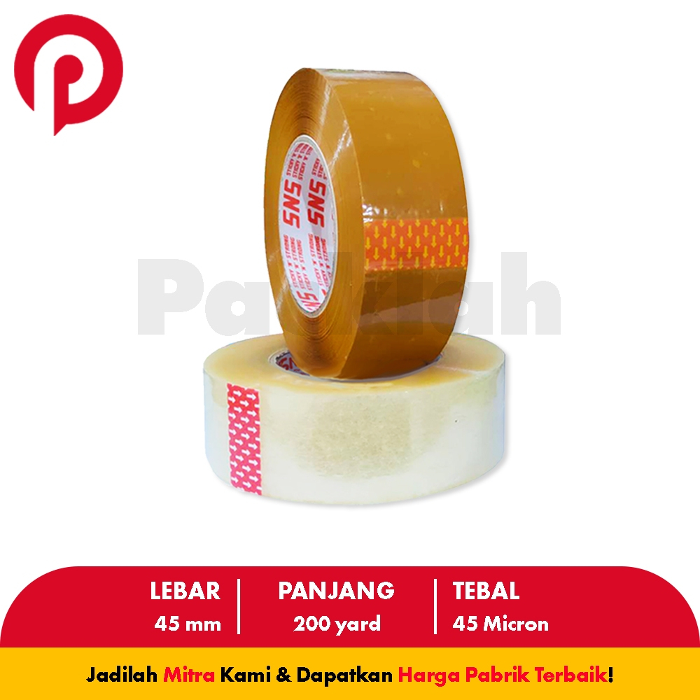

LAKBAN BENING / COKLAT 200 YARD x 45mm SNS Sticky N Strong PackLah