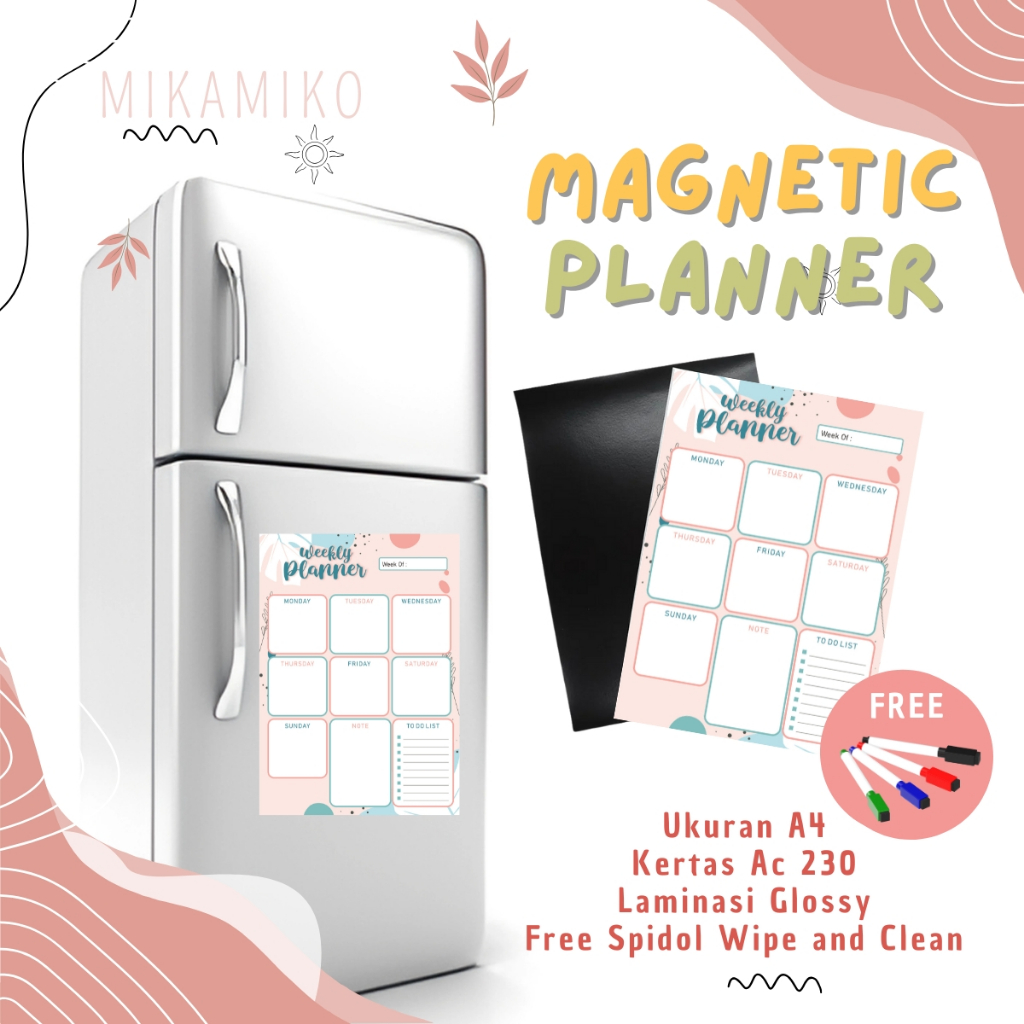 

Magnetic Weekly Planner A4 Papan Jadwal Magnet Sticky Notes Memo Magnet Kulkas Bisa Dihapus FREE SPIDOL
