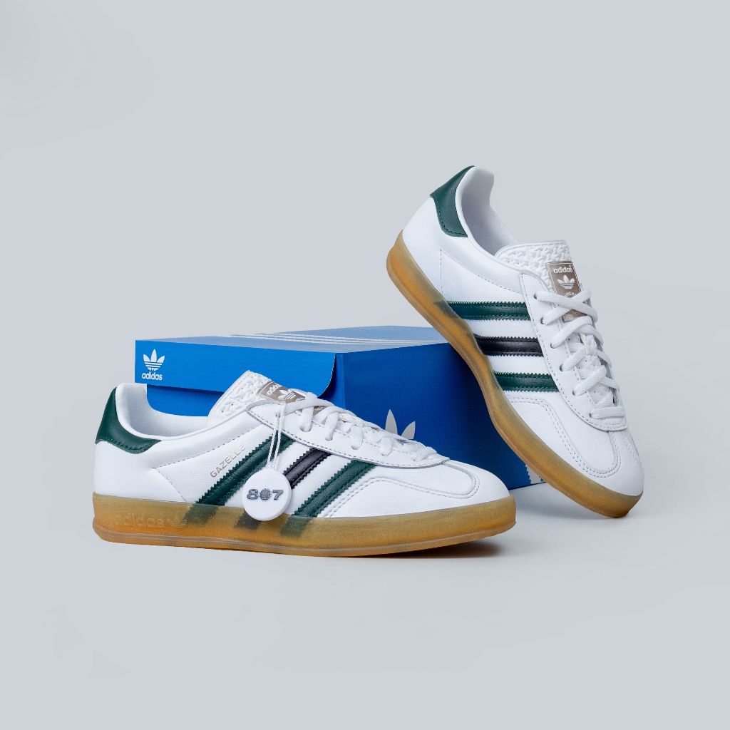 Adidas Gazelle White Collegiate Green