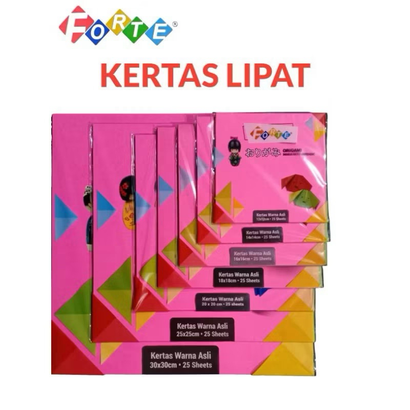 

EDASMAMI Kertas Lipat Origami Forte Double Face Flourescent Bahan Dove / Doff Warna-Warni