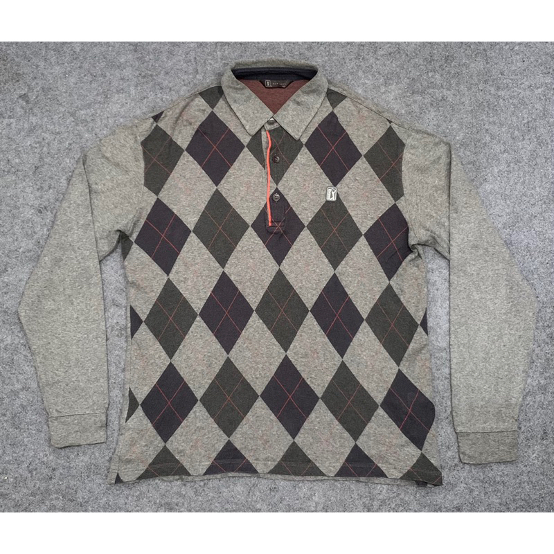 PGA Long sleeve motif Golf Shirt