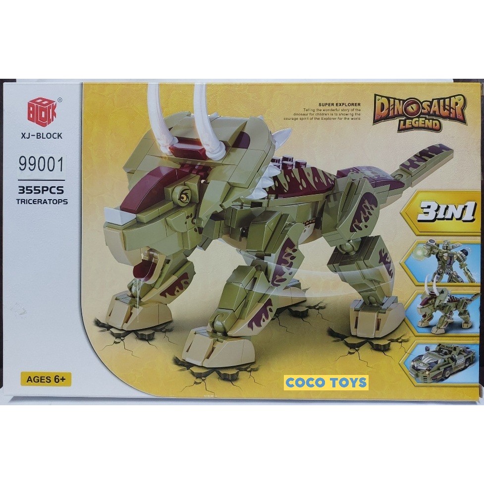 Brick Dinosaurus 3 in 1 Dinosaur Legend 99001 XJ-BLOCK - Mainan Balok - Mainan Anak - Mainan Koleksi