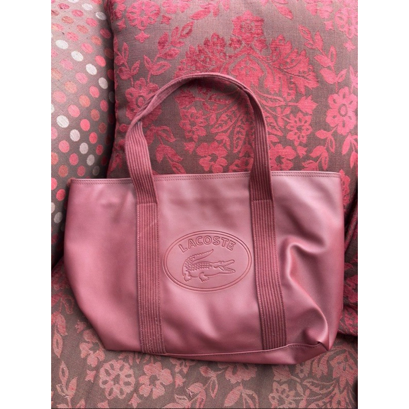 Tas Lacoste Classic Shopper Tote Bag Maroon (Preloved)