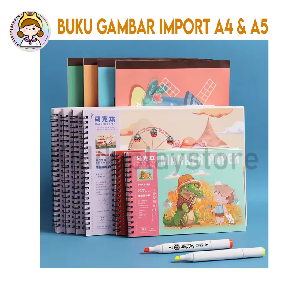 

Buku Gambar Import Senmu – Ukuran A5 & A4 | 120 Gram Crayon & Marker Paper + (untuk A4)BONUS Sticker