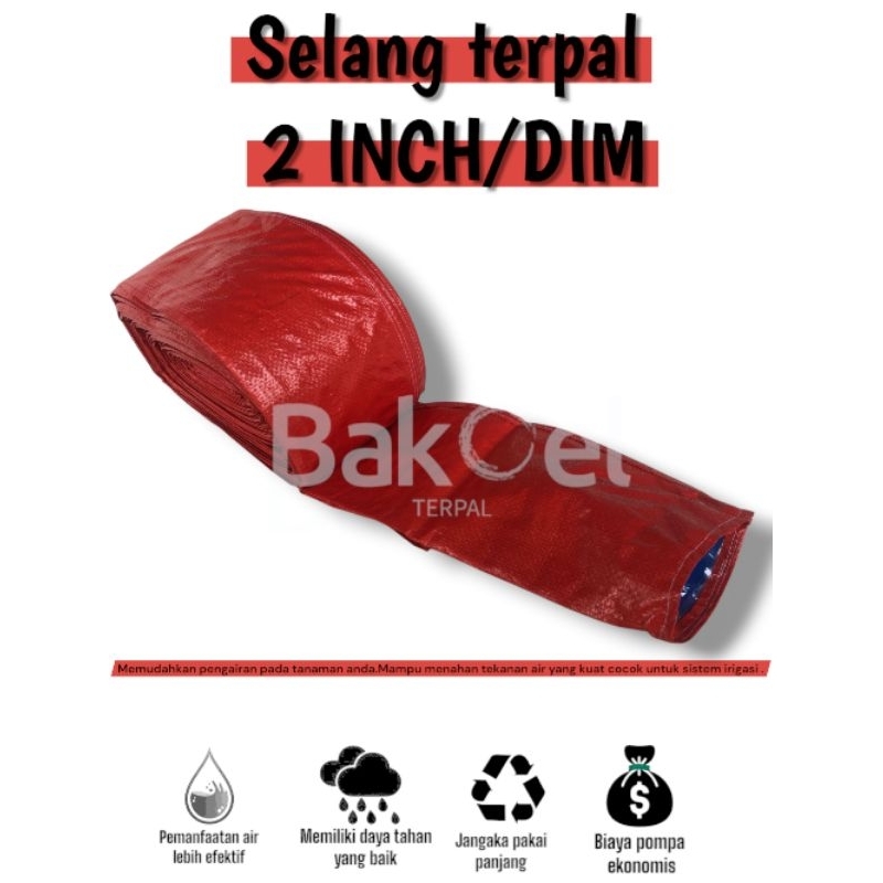 selang terpal plastik(oren)pertanian dobel dua lapis ukuran 25 meter