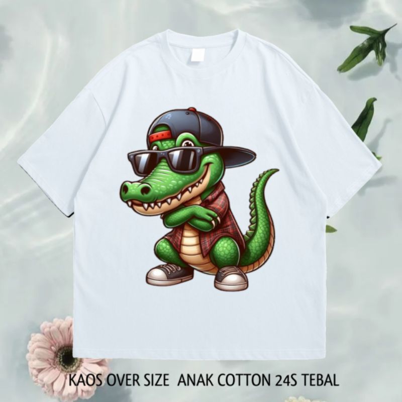 Hip hop crocodil Kaos Anak Oversize Hip hop Crocodile /Buaya