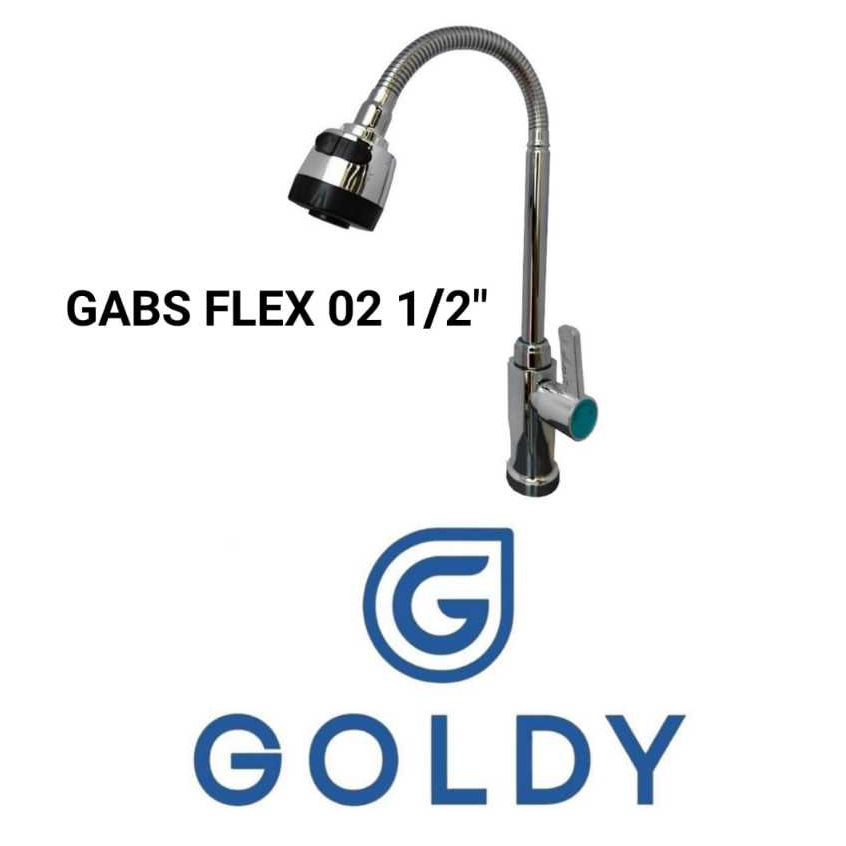 [ GOLDY ] Kran Wastafel / Kran Cuci Piring Lubang Bawah GABS FLEX 02 1/2"