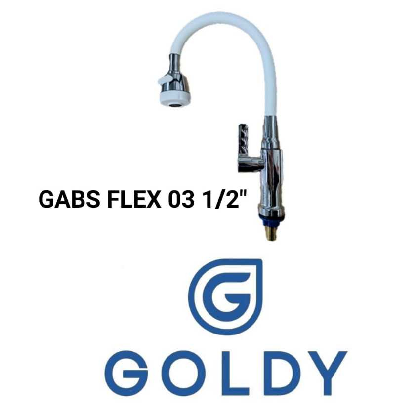 [ GOLDY ] Kran Wastafel / Kran Cuci Piring Lubang Bawah GABS FLEX 03 1/2"