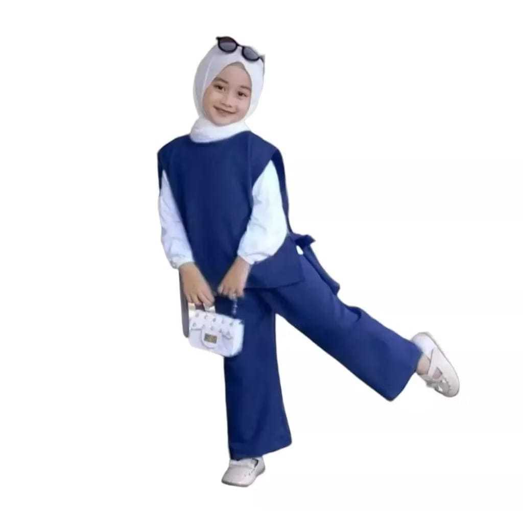 Setelan Baju Gamis Anak Perempuan 3-12 Tahun Set Chika