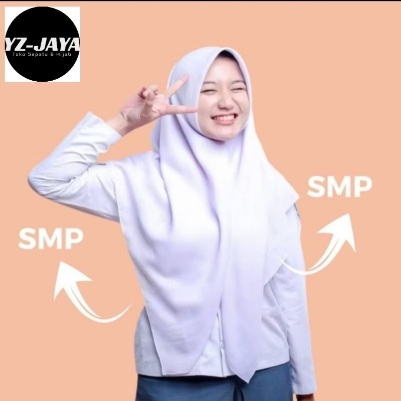 Hijab Segi Empat Anak Sekolah SMP dan SMA Bahan Tebal Paris Premium terbaru 2025