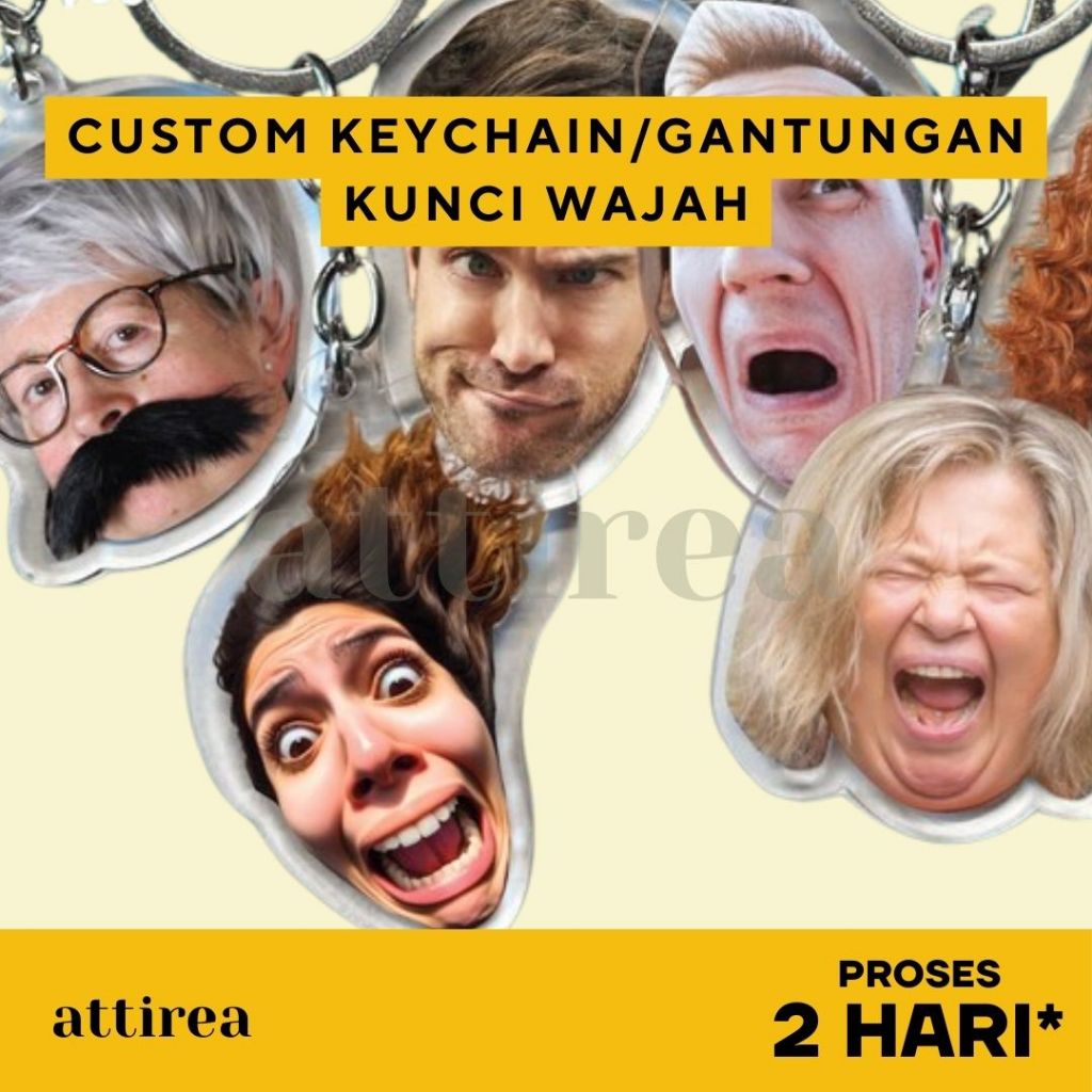Gantungan Kunci Keychain Akrilik Custom Wajah