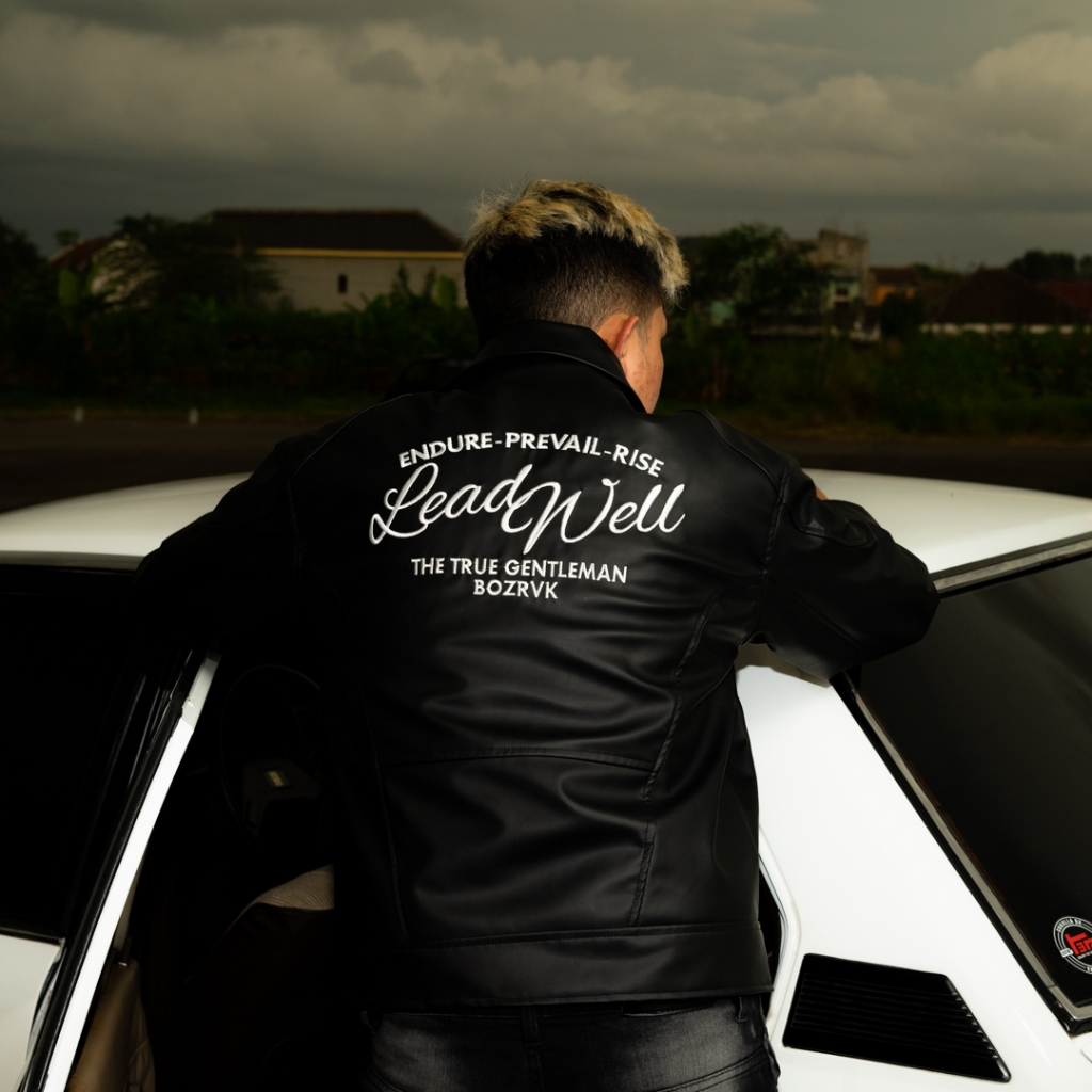 NEW DEALS BOZRVK - LEATHER JAKET - JAKET KULIT PRIA BOXY CUT LEAD WELL BLACK