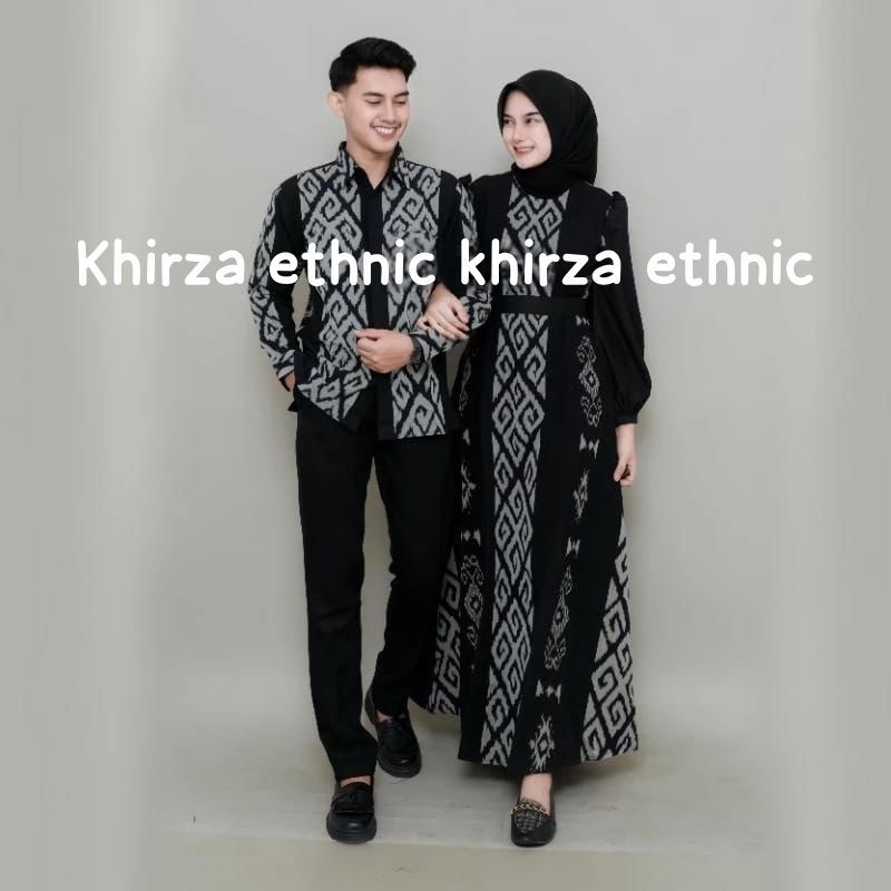 BAJU TENUN COUPLE - RAYA COUPLE TENUN BLACK - COUPLE TENUN - COUPLE BATIK TENUN