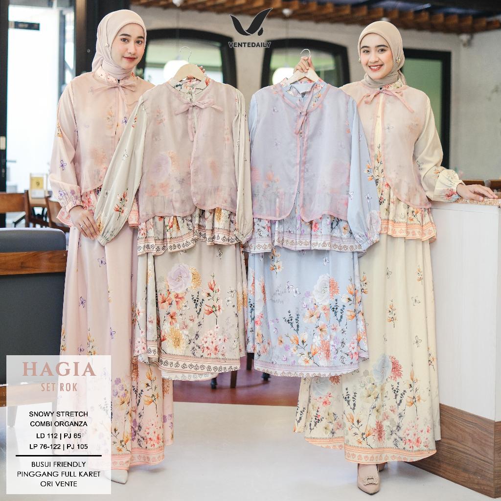 HAGIA SET ROK SERIES BY VENTEDAILY BAJU SATU SET DENGAN ROK BAJU LEBARAN OUTFIT KONDANGAN BAJU KEKIN
