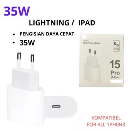 Kepala Charger Iphone Power Adapter Fast Charging 35W Fast Charger Kompatibel untuk ios Iphone 15/15