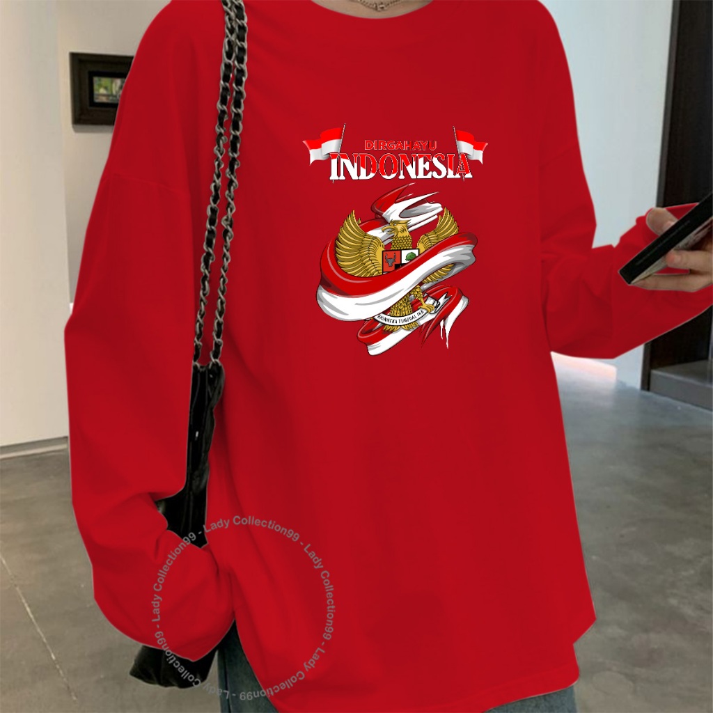 Kaos Oversize Tangan Panjang / Kaos Oversize Tangan Panjang Wanita / Kaos Tangan Panjang -17 Agustus