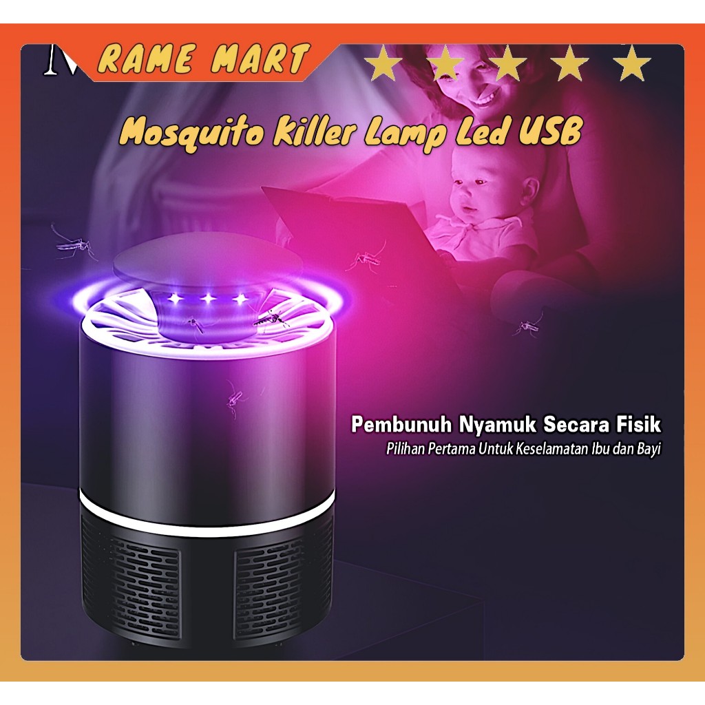 Lampu Perangkap Nyamuk USB – Mosquito Killer Elektrik 24 Jam, LED Hemat Listrik & Ampuh