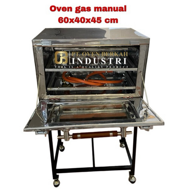 Oven Gas Api Atas Bawah Stainless 60x40x45 cm - open gas - oven gas kecil