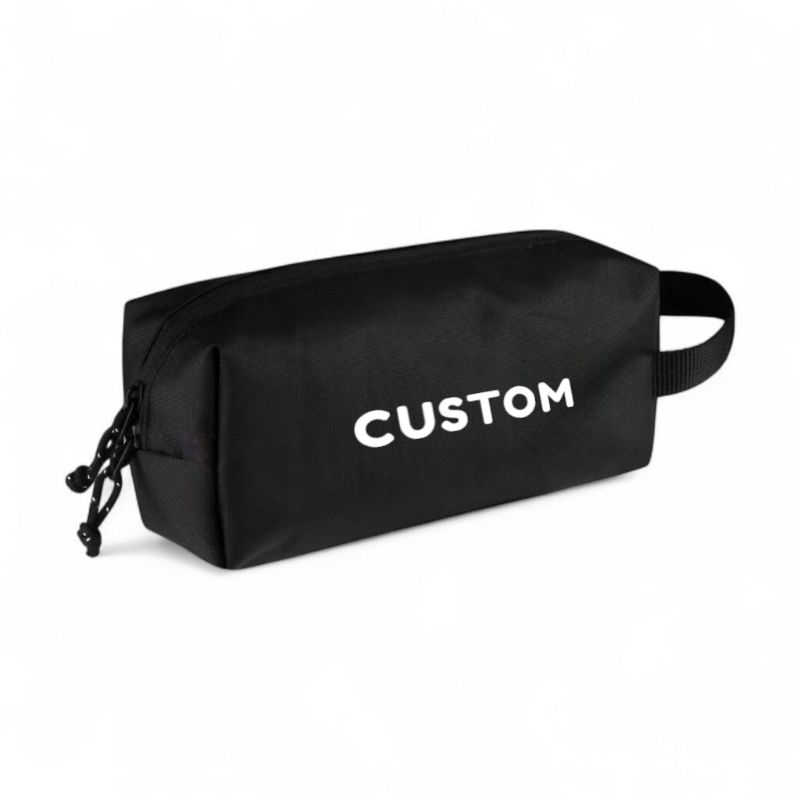 

Pouch Custom Satuan Logo / Text | Souvenir / Dompet / Tempat Pensil - Bahan Polyester Premium