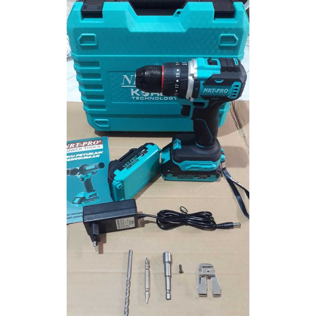 NRT Pro DC-740 NEW mesin bor baterai cordless 20V BRUSHLESS bor beton besi  62N.m NRT-PRO 740DC