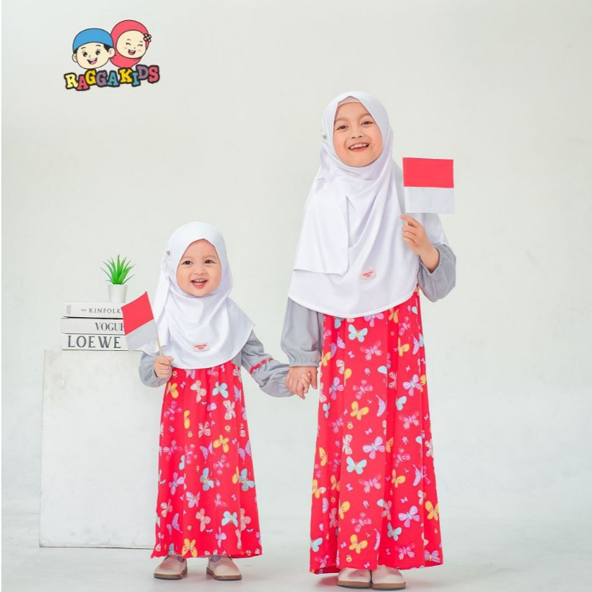 Raggakids Gamis Merah Putih Kemerdekaan Baju Merah Putih Agustusan Anak Perempuan