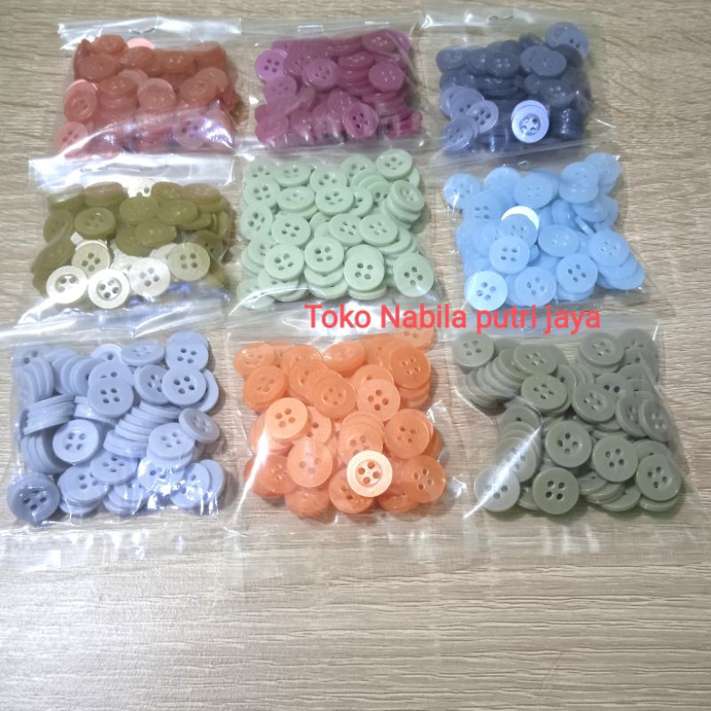 Kancing kemeja lubang 4, kancing polyester tebal