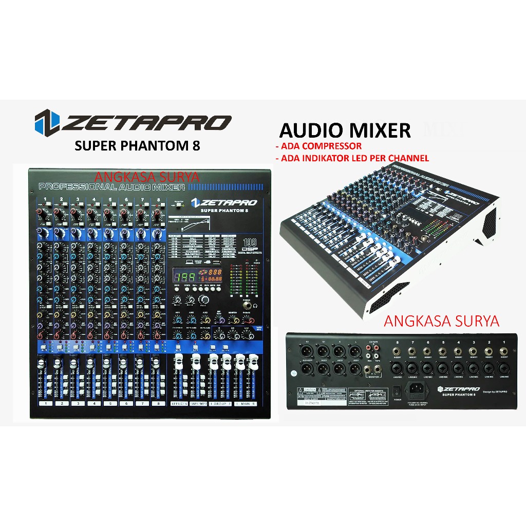 Keka'Store Mixer Zetapro Super Phantom 8 Original / Mixer Audio Zetapro Super Phantom 8 Compressor