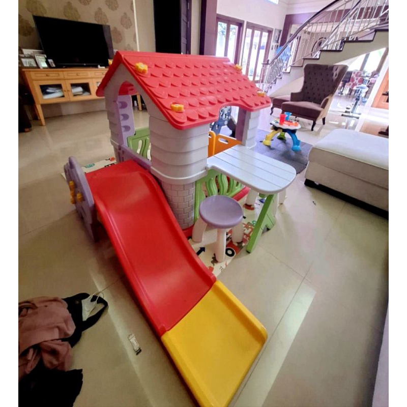 Playhouse preloved Labeille mainan rumah rumahan anak dan perosotan x tobebe little tikes second sek