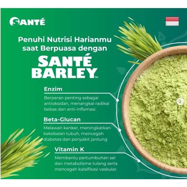 

Sante Barley Powder - Pure Organic Barley Grass New Zelnd