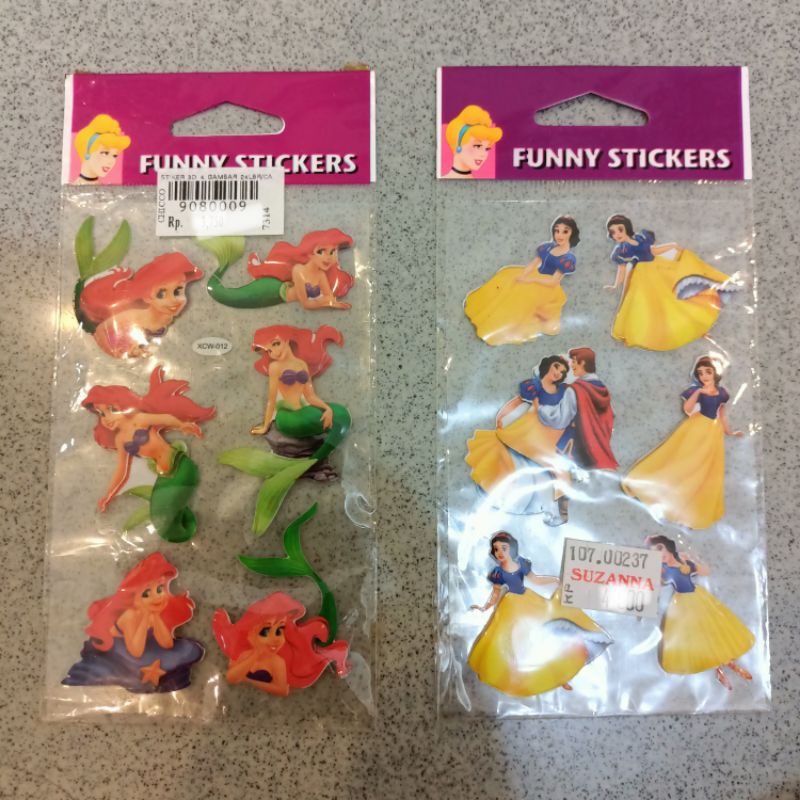 

Sticker stiker anak motif Disney Ariel mermaid snow white