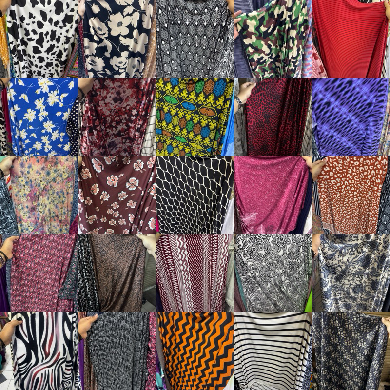 Bahan Jersey Spandek Motif Polkadot Premium / Kain Spandex Jersey Jersi Motip Premium
